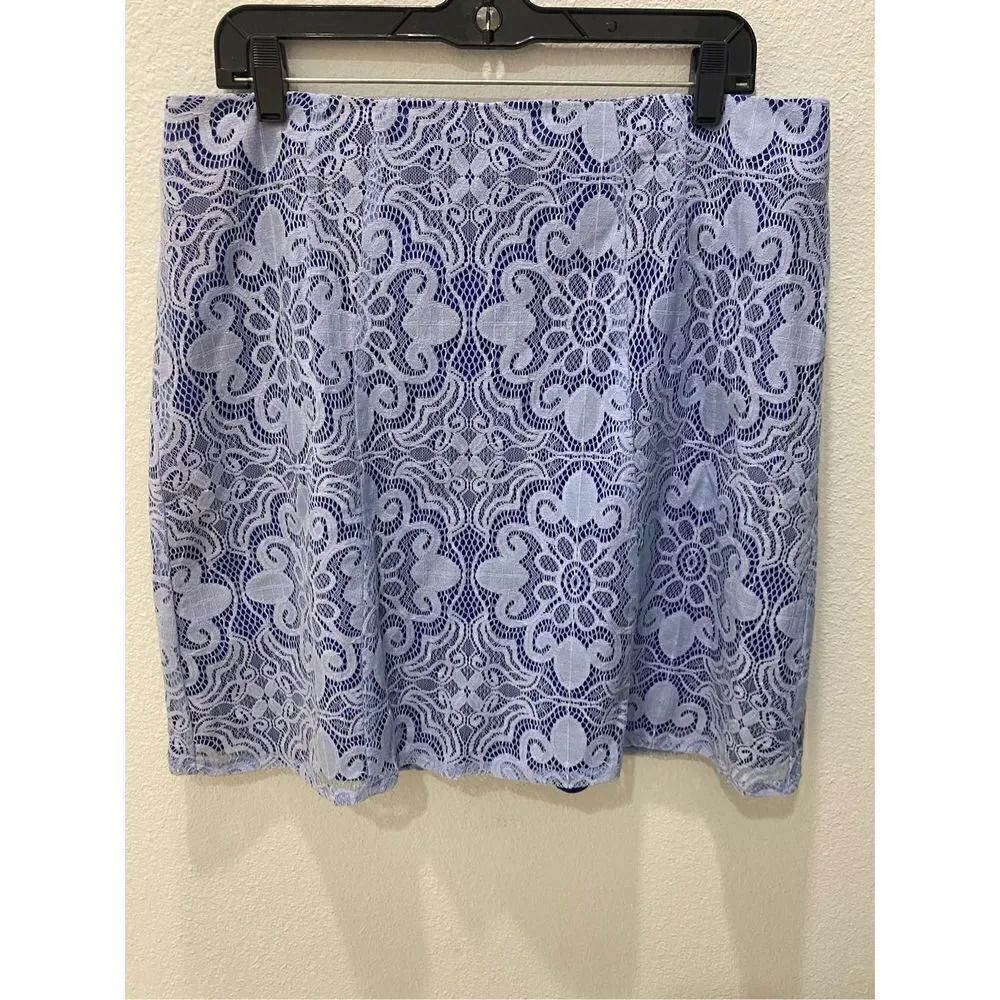 New York and Company Blue Lace Skirt Size 14